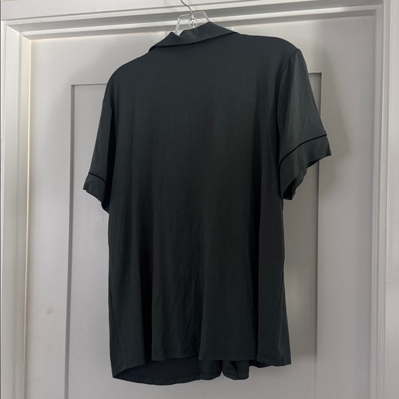 Eberjey Dark Green Pajama Top Button Front Medium - Picture 3 of 3